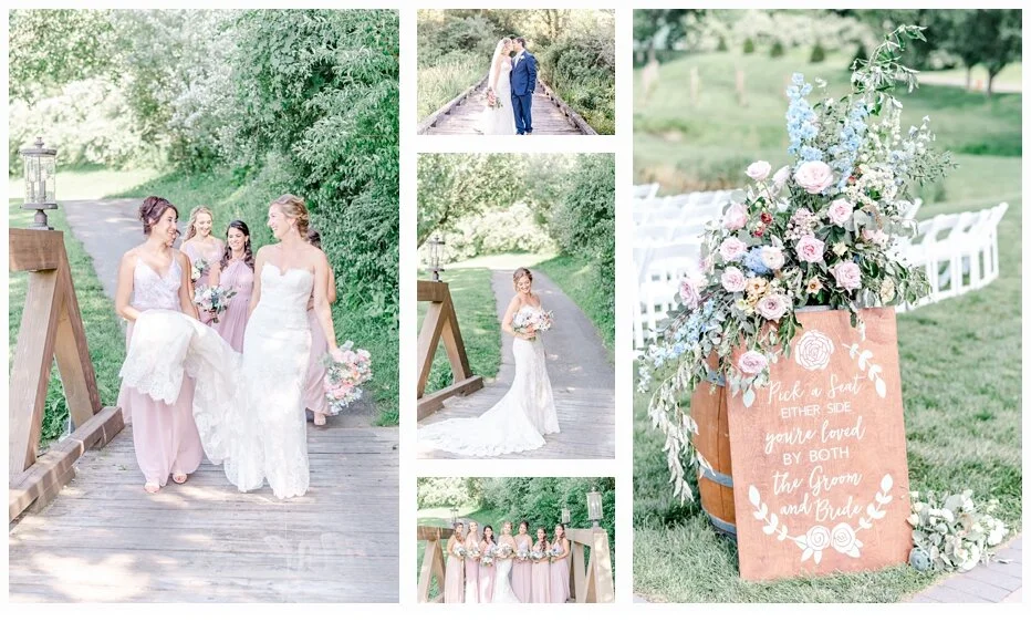  Once again in July, we were blessed to be back at  Bear Brook Valley  this time to capture Abby and Mike’s perfect wedding day. I especially loved Abby’s color palette, it is truly my favorite! My sweet friend Tracey R eynolds Floral Designs  created such a fabulous garden of beautiful florals just for Abby! Abby chose a beautiful  Maggie Sottero  gown and hair and makeup was done by  La Sorella Bridal  and  Makeup by McKenna . To say that they did an amazing job is an understatement! See  full blog  post! 