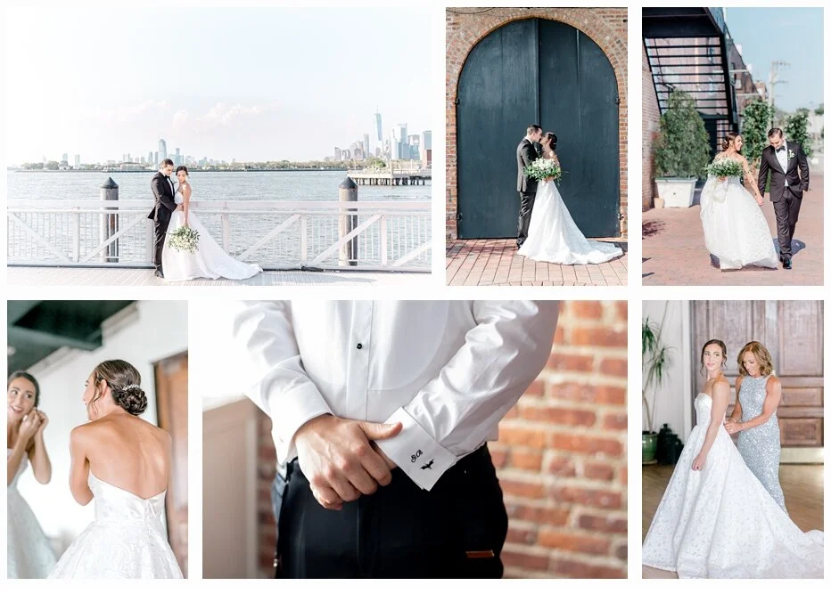  Lindsay and Greg lived in NYC for about 5 years when they both were transferred to London. When they got engaged, they wanted a real NYC vibe and when they saw the  Liberty Warehouse  they knew it was the place. Her dress was incredible and the lace was unique and perfect for the exact look that she wanted to create! It was created by  Sassi Holford  which brought a modern day Grace Kelly look for Lindsay! With the Liberty Warehouse you totally need an amazing floral designer to create your vision there and with  United Floral Events  they captured it so perfectly. If you want to see more, please go to the  full blog post  for their wedding!   