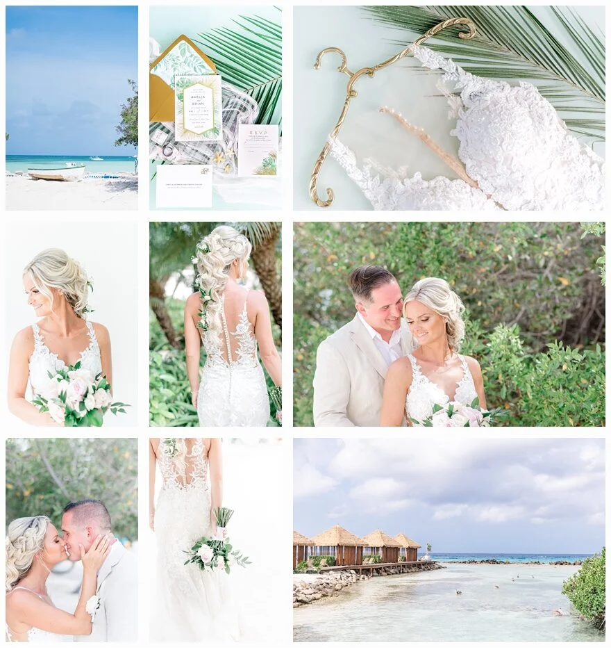 This past year we had the awesome pleasure of traveling to Aruba to photograph Amelia and Brian’s beautiful destination wedding! We all spent two full days celebrating the happy couple, first on flamingo Island and then at the  Aruba Marriott Stalaris . Amelia’s beautiful wedding gown was designed by  Martina LIana Bridal.  She also brought her hair and make up artists along and Lindsey Holup did an incredible job making sure that Amelia’s vision was perfectly carried out! See full  blog post  here! 