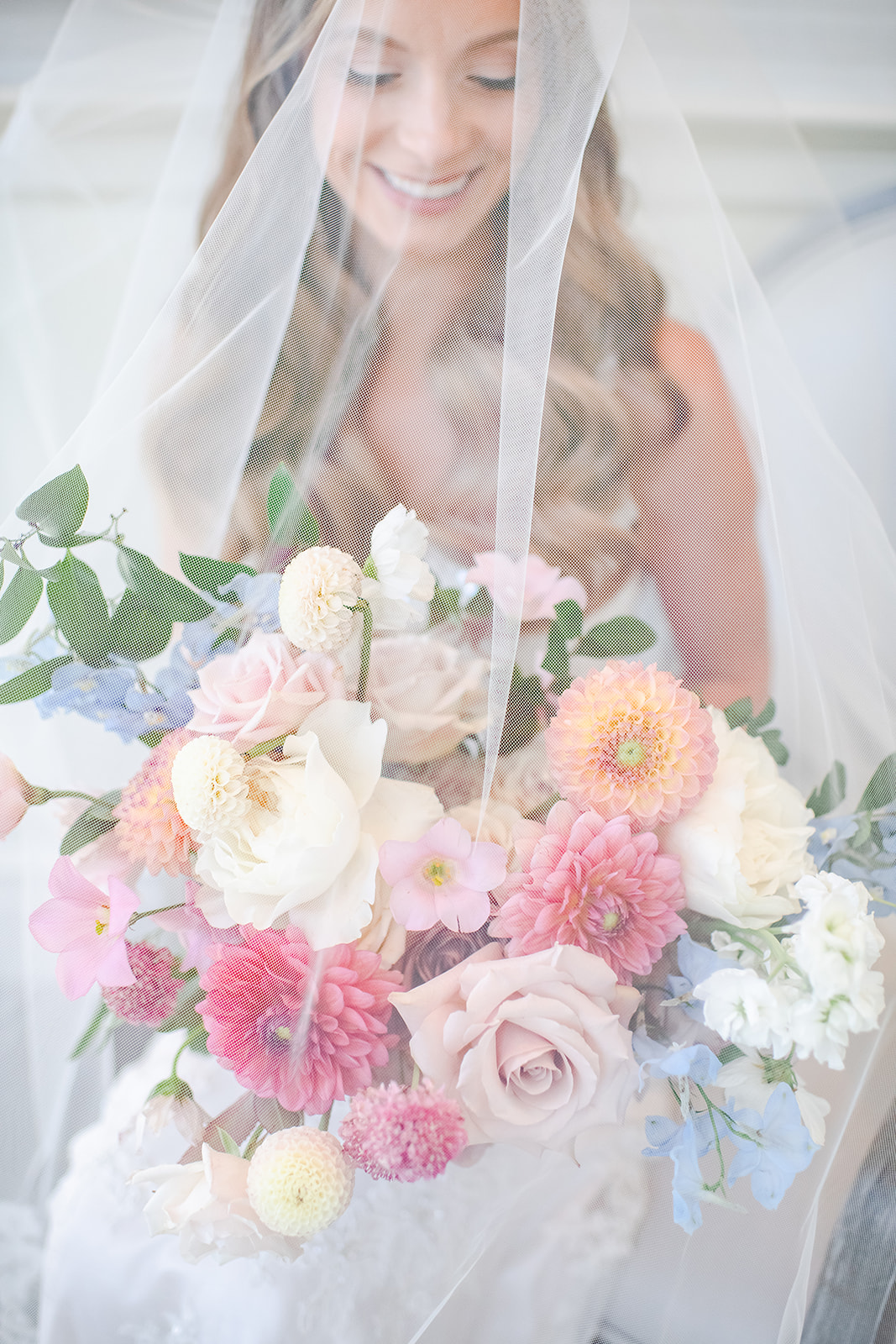 Bold bridal bouquet with rich tones and layered blooms captured by New Jersey wedding photographer