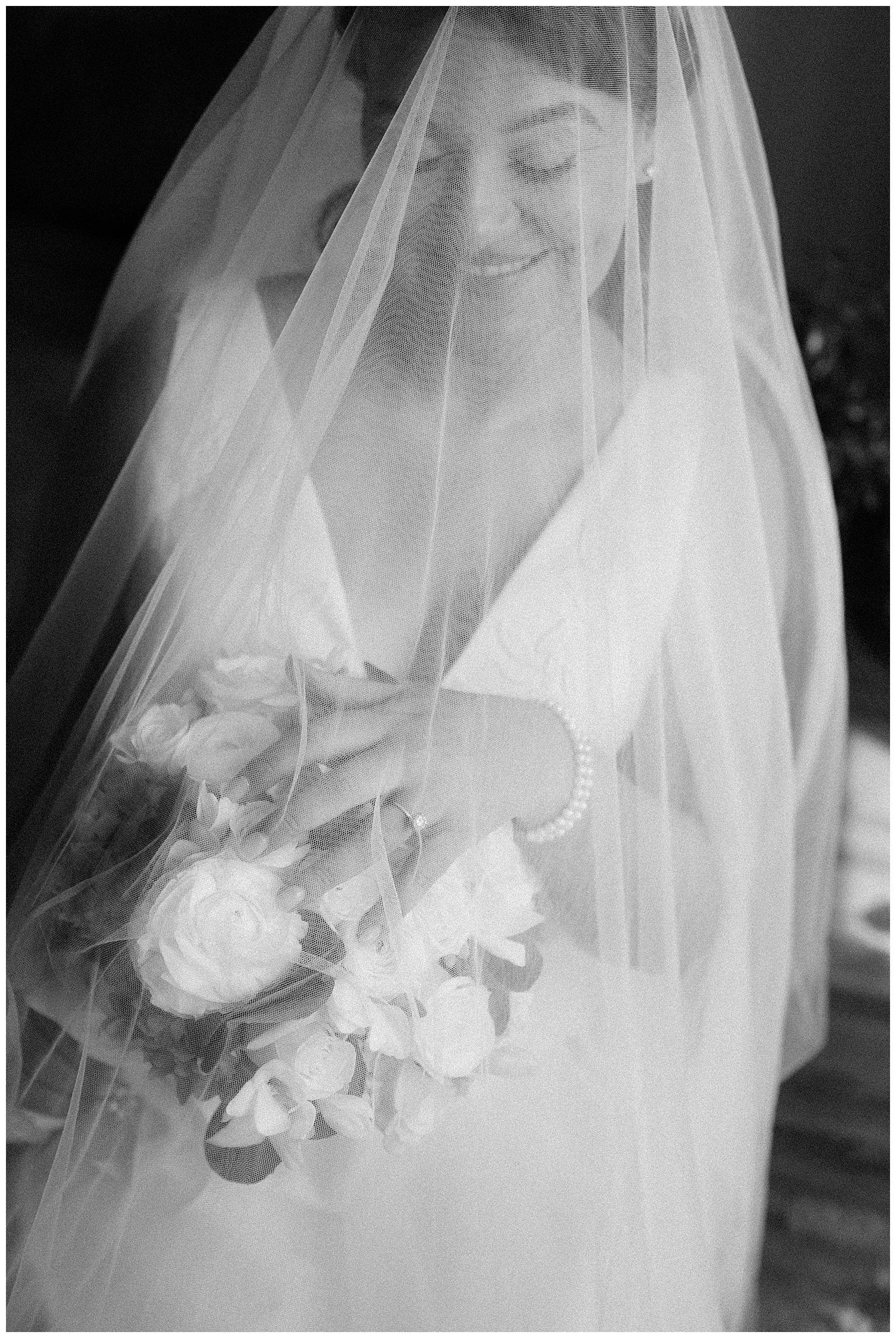 bridal portrait of bride holding bouquet