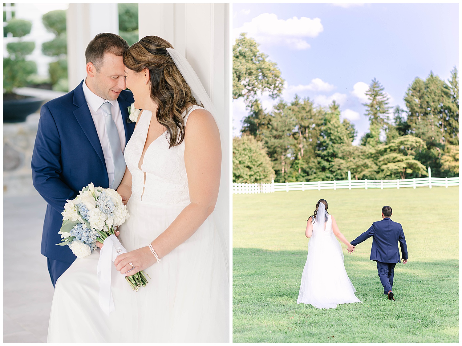 romantic bride and groom portrait at ryland inn