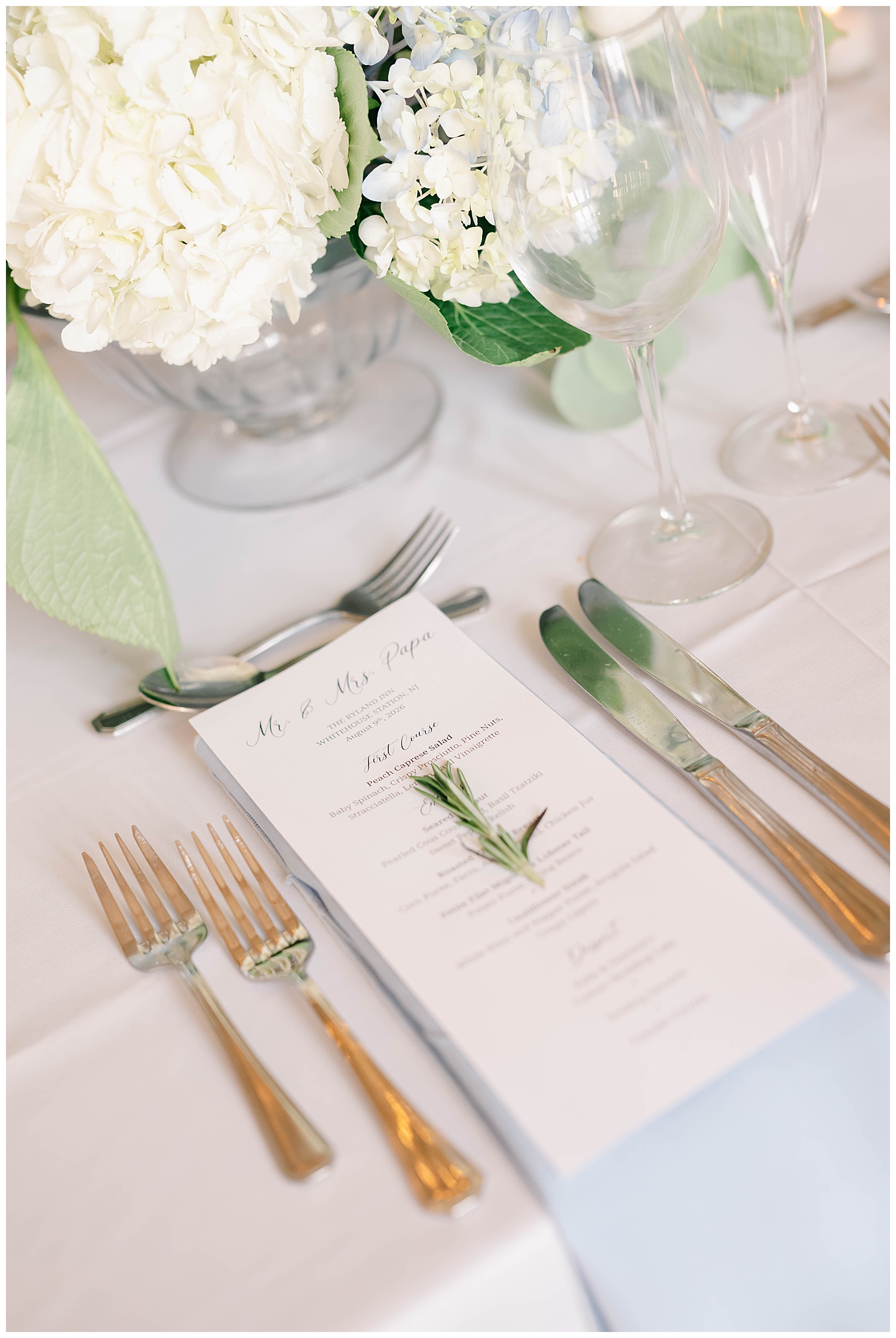 pretty table setting at wedding